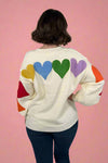 Rainbow Heart Shaped Patch Sweater