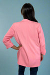 Roll Up Sleeve Open Blazer - Pink