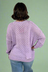 Light Weight Open Knit Sweater - Lavender
