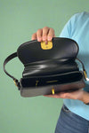 Shoulder Bag With Arch Buckle Black