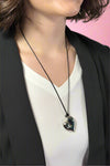 Geometric Heart Adjustable Necklace - Silver