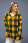 V-Neck Long Sleeve Mustard Top
