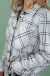 Light Grey & Black Plaid Flannel