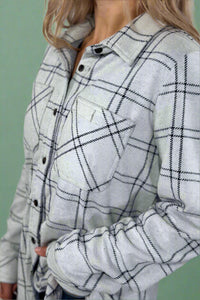 Light Grey & Black Plaid Flannel