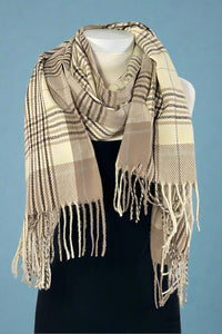 Cozy Plaid Tassel Scarf