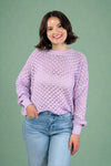 Light Weight Open Knit Sweater - Lavender
