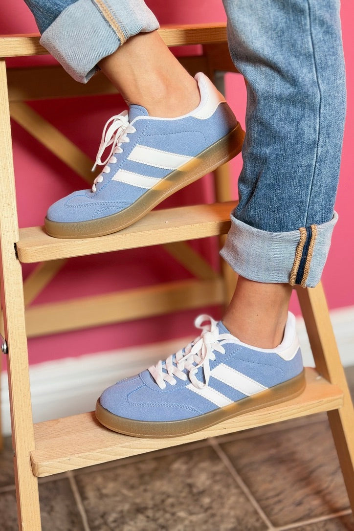 Colorful Suede Sneakers - Blue