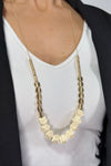 Geometric Bead Necklace - Cream