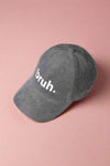 Bruh Embroidered Corduroy Cap - Grey