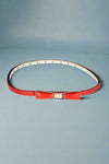 Retro-Inspired Metal Bow Belt - Red