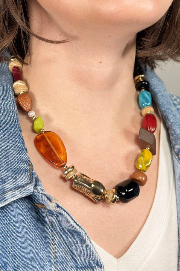 Geometric Colorful Beads Necklace