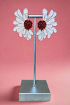 Elegant Flower Post Earrings - Pink