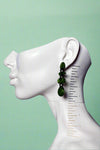 Green Layered Lightweight Earrings