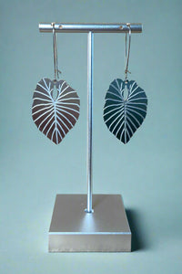 Alocasia Leaf Earrings - Silver