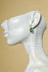 Enamel Heart Huggie Earrings Sage