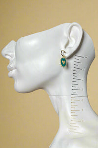 Enamel Heart Huggie Earrings Sage