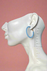 Beaded Matte Periwinkle Hoops