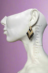 Black & Gold Chevron Earrings