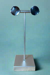 Disc Clip Earrings Hematite