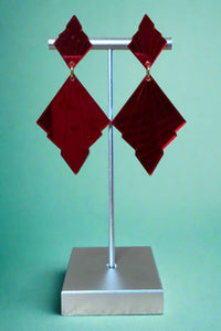 Art Deco Red Drop Earring