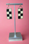 Checker Beaded Earrings - Black