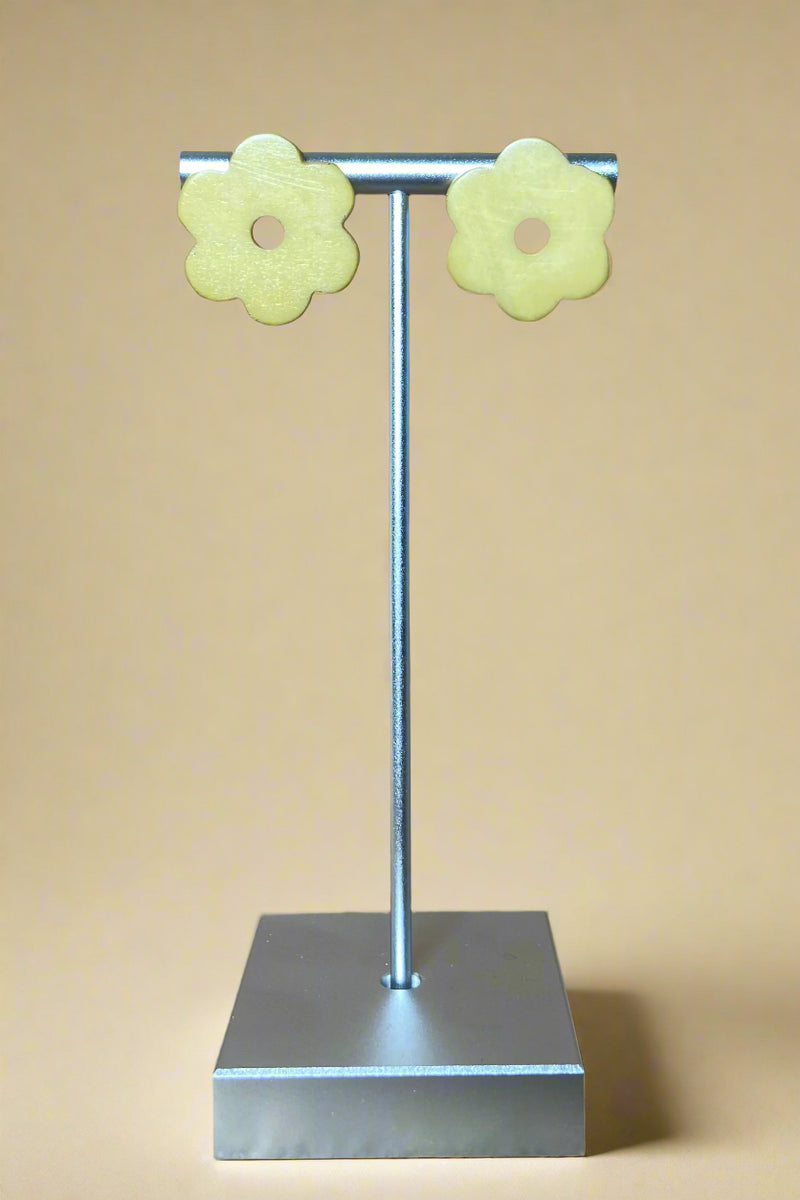 Retro Bloom Studs - Chartreuse