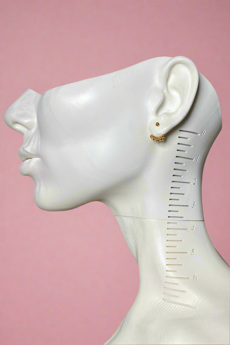 Cute Ball Ear Jacket 18K Gold
