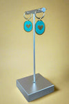 Enamel Heart Huggie Earrings Sage