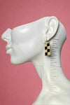 Checker Beaded Earrings - Black