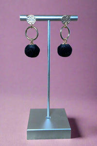 Black Pom Earrings