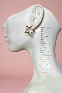 Metal Star Earrings - Gold