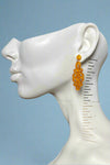 Resin Blooming Flower Drop Earring - Honey