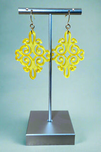 Yellow Drop Statement Earrings