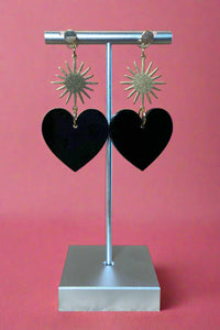 Black Heart Earrings