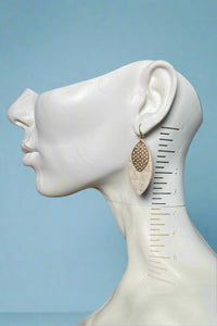 White Cork Earrings Gold