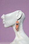 Orange & Navy Double Diamond Beaded Earrings