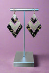 Black & Gold Chevron Earrings