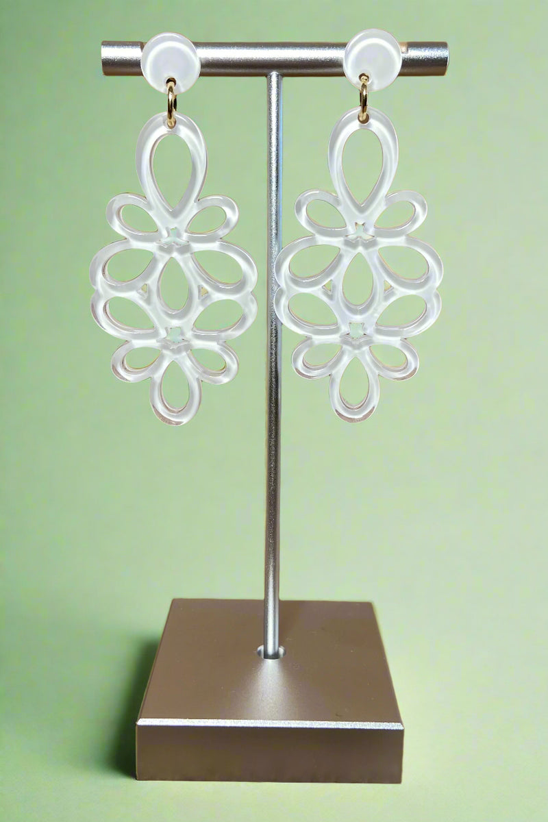 Elegant White Statement Earrings