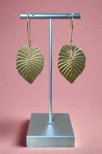 Alocasia Leaf Earrings - Gold