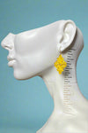 Yellow Drop Statement Earrings
