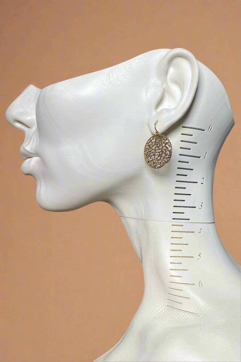 Circle Drop Earrings - Gold