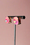 Faceted Glass Stud Earrings - Blush