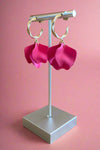 Matte Resin Petal Drop Earring - Pink