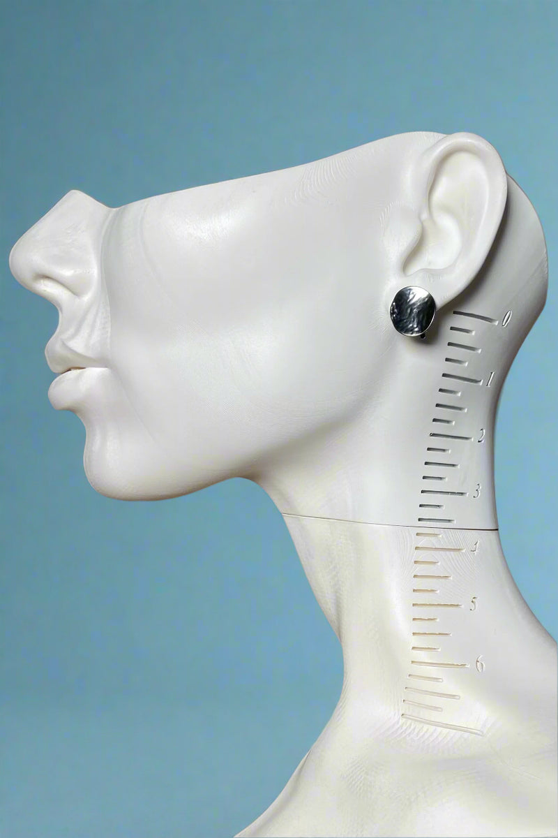 Disc Clip Earrings Hematite
