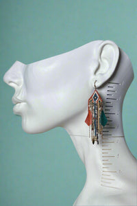 Fringe Feather Bead Earrings