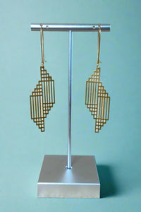 Geometric Glitz Earrings Brass