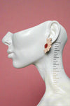 Elegant Flower Post Earrings - Pink
