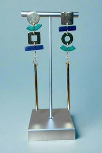 Pop Art Earrings - Blue
