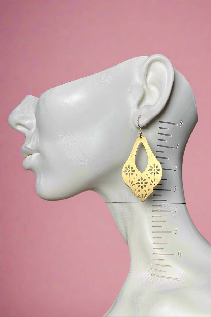 Marguerite Brass Earrings