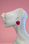 Matte Resin Petal Drop Earring - Pink